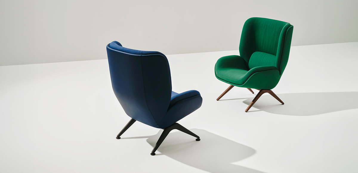 イタリア製　arper　フルレザーのチェア Lepal armchair by Arper, designer Doshi Levien: redefining comfort